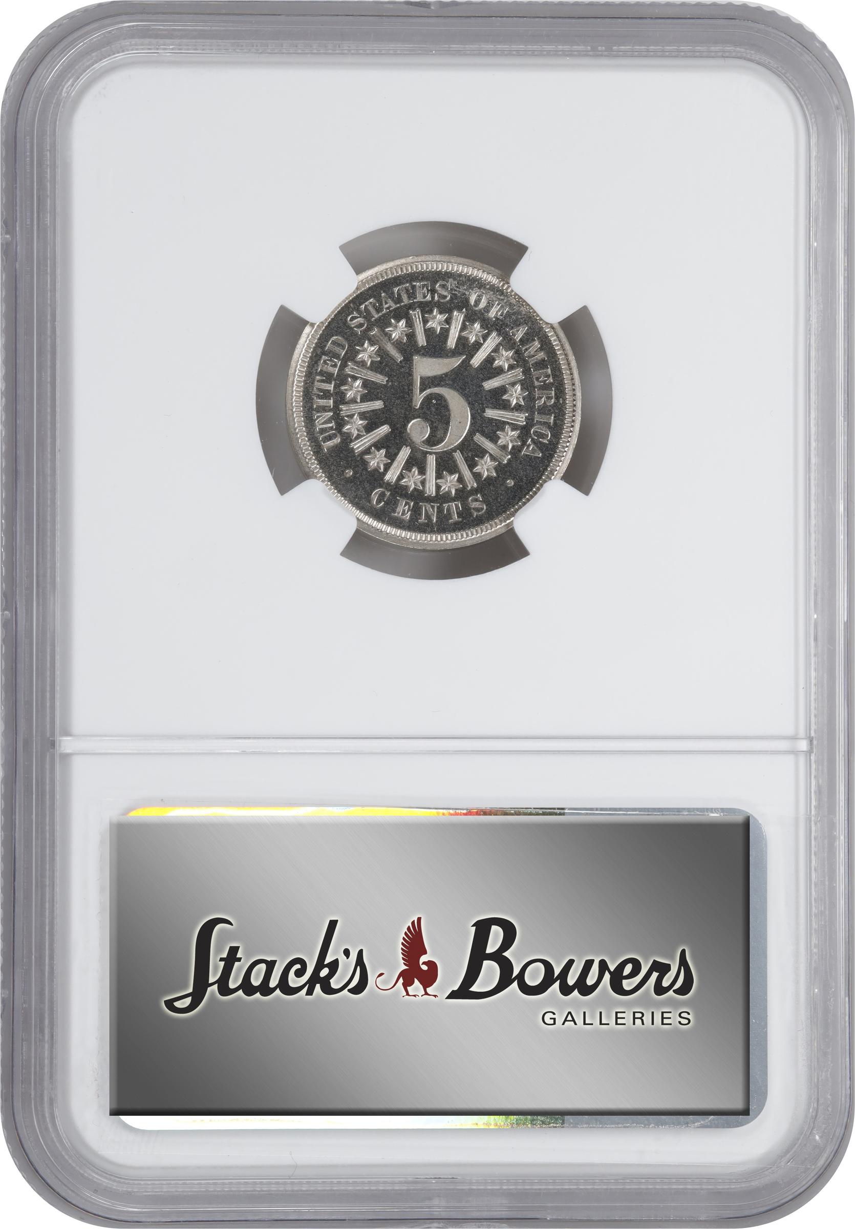 image for: 1866 Shield Nickel. Rays. JD-1. Rarity-3-. Proof-66+ Ultra Cameo (NGC). CMQ.