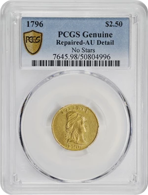 image for: 1796 Capped Bust Right Quarter Eagle. No Stars on Obverse. BD-2. Rarity-4. AU Details--Repaired (PCGS).