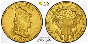 image for: 1796 Capped Bust Right Quarter Eagle. No Stars on Obverse. BD-2. Rarity-4. AU Details--Repaired (PCGS).