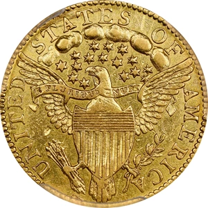image for: 1796 Capped Bust Right Quarter Eagle. Stars on Obverse. BD-3. Rarity-5+. AU Details--Tooled (PCGS).