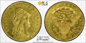image for: 1796 Capped Bust Right Quarter Eagle. Stars on Obverse. BD-3. Rarity-5+. AU Details--Tooled (PCGS).