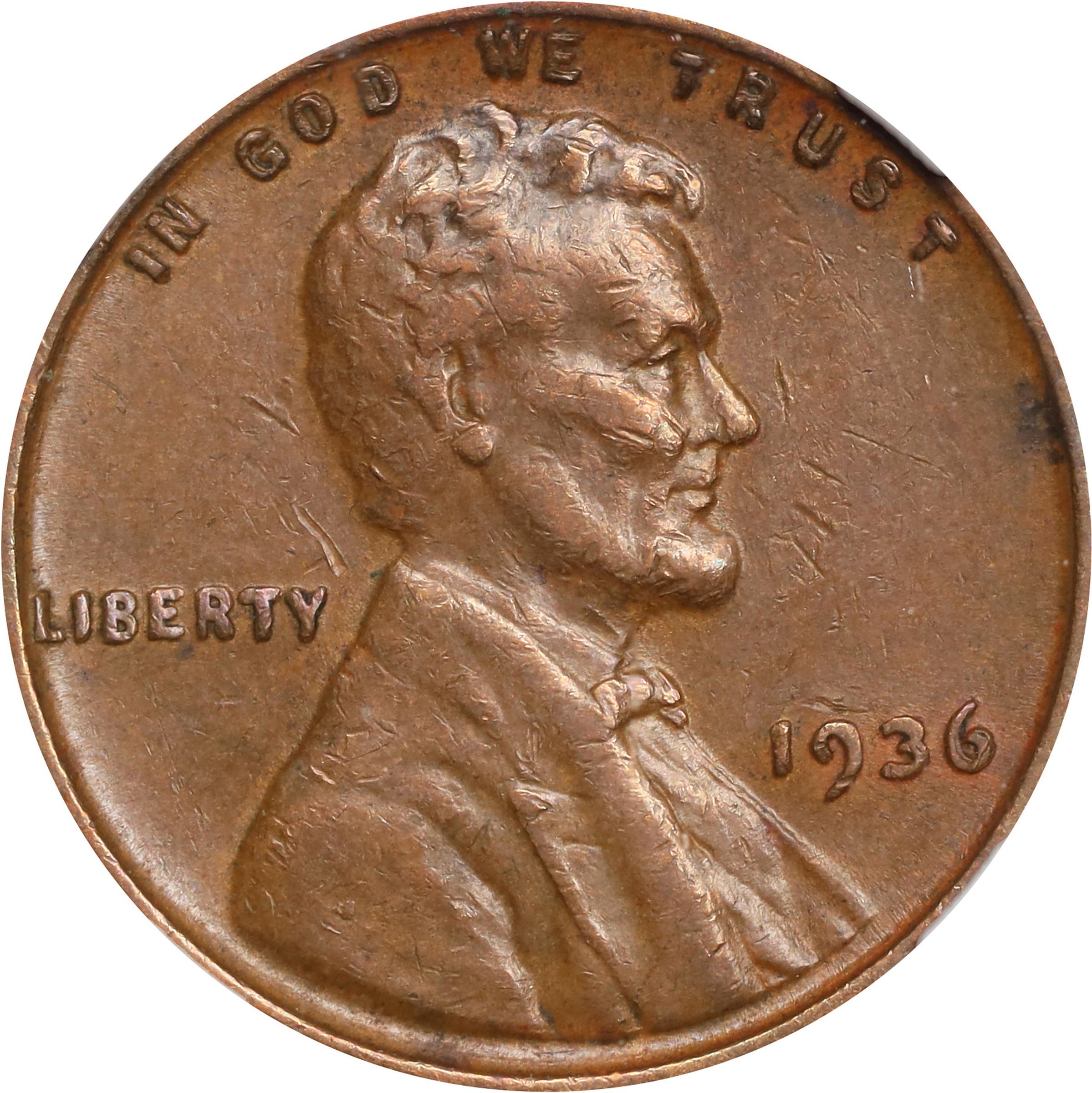 image for: 1936 Lincoln Cent. FS-101. Doubled Die Obverse, Type I. EF-45 BN (NGC).