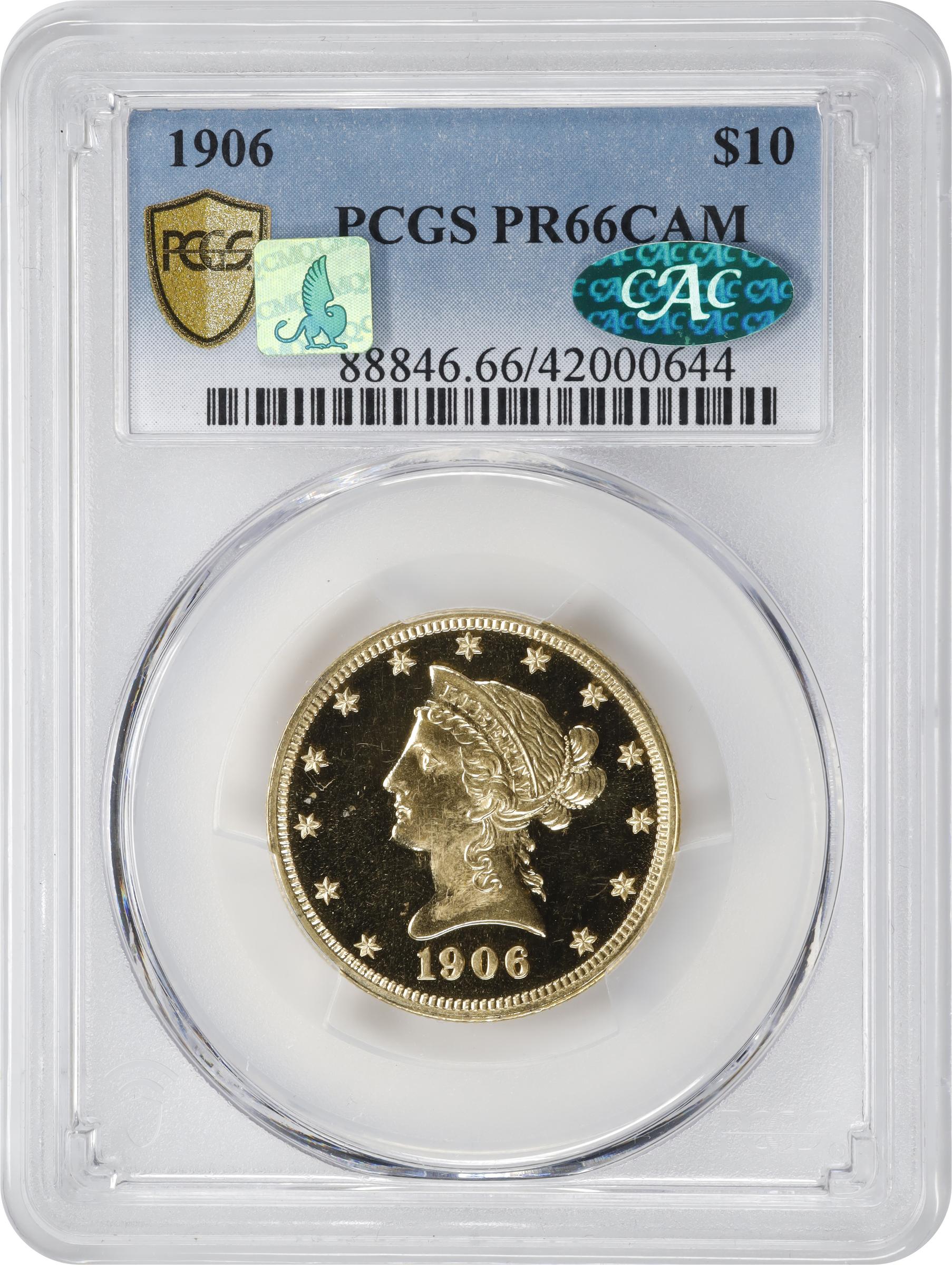 image for: 1906 Liberty Head Eagle. JD-1. Rarity-5. Proof-66 Cameo (PCGS). CAC. CMQ.