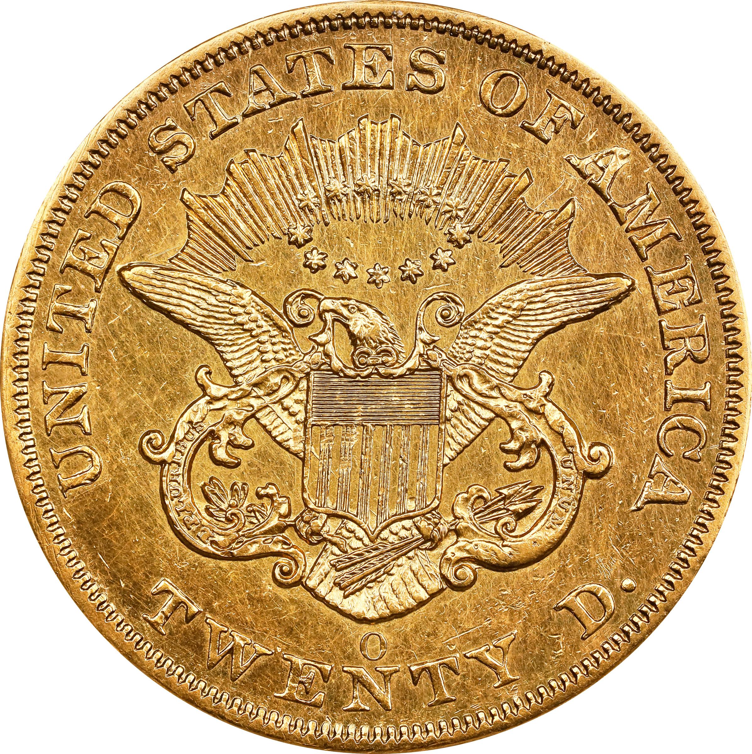 image for: 1859-O Liberty Head Double Eagle. Winter-2. AU Details--Burnished (NCS).