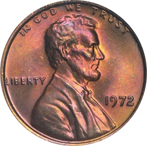 image for: 1972 Lincoln Cent. FS-102. Doubled Die Obverse. MS-64 RB (ANACS). OH.