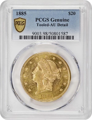 image for: 1885 Liberty Head Double Eagle. AU Details--Tooled (PCGS).