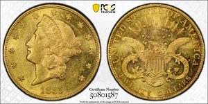 image for: 1885 Liberty Head Double Eagle. AU Details--Tooled (PCGS).