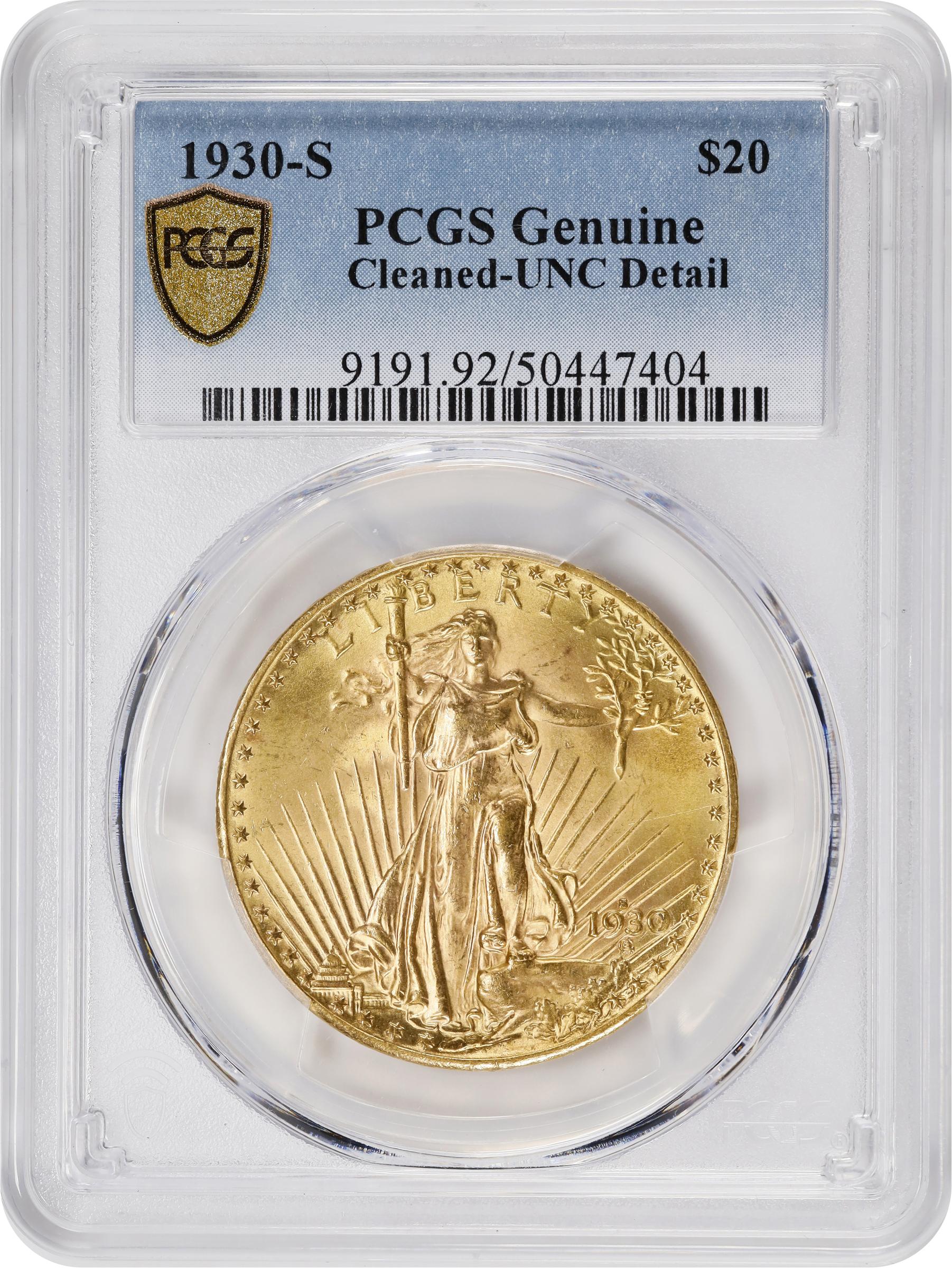 image for: 1930-S Saint-Gaudens Double Eagle. Unc Details--Cleaned (PCGS).