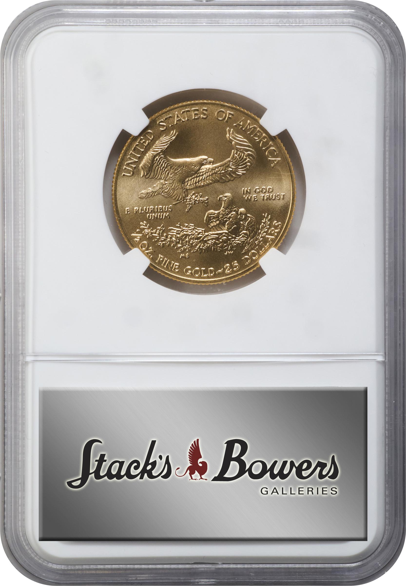 image for: 2021 Half-Ounce Gold Eagle. Type I, Family of Eagles. Obverse Struck Through. MS-69 (NGC).