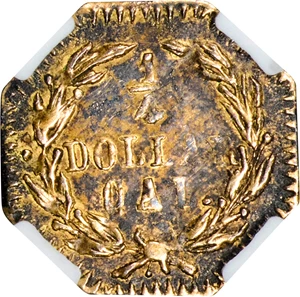image for: 1876 Octagonal 25 Cents. BG-780. Rarity-4. Liberty Head. Unc Details--Environmental Damage (NGC).