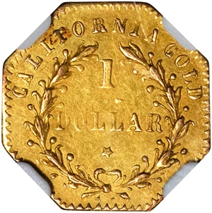 image for: 1876/5 Octagonal $1. BG-1128. Rarity-5. Indian Head. MS-62 (NGC).