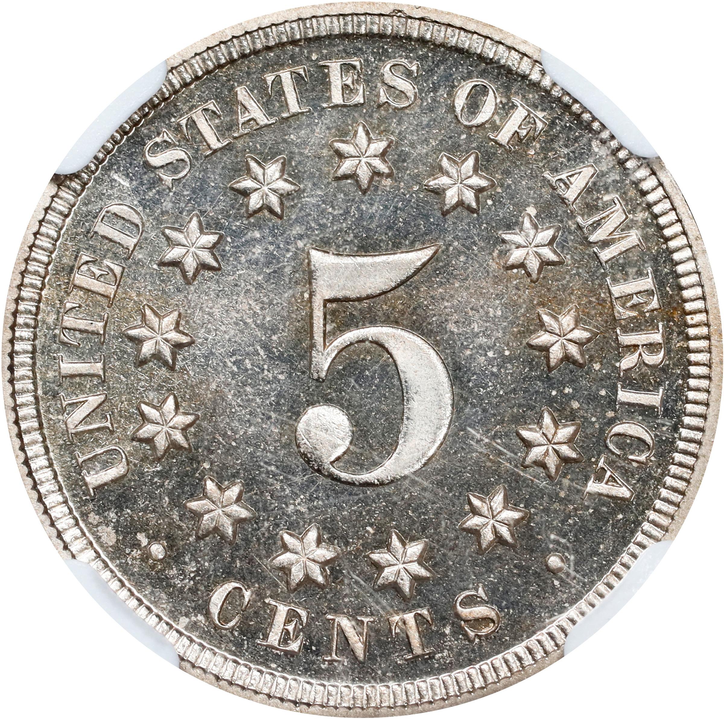 image for: 1867 Shield Nickel. No Rays. Proof-65 Ultra Cameo (NGC).