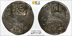 image for: Undated (1652) NE Shilling. Noe 1-A, Salmon 1-B, W-40. Rarity-6+. VF-30 (PCGS).