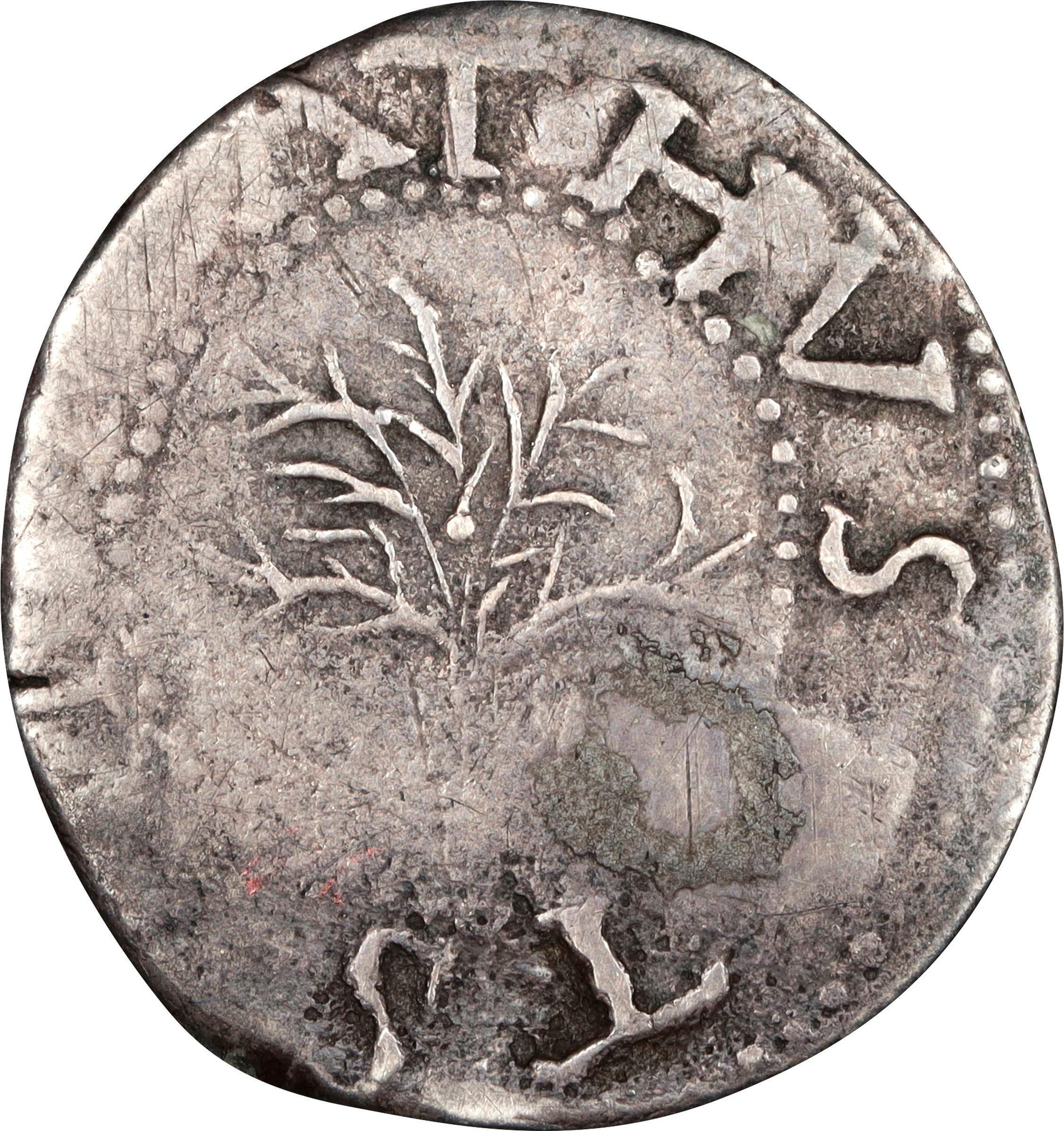 image for: 1652 Oak Tree Sixpence. Noe-16, Salmon 1-A, W-360. Rarity-5. IN on Reverse. VF-20 (PCGS).