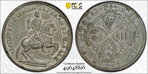 image for: Undated (ca. 1828) American Plantations Token, or 1/24 Part Real. Restrike. Newman 5-D, W-1140. Rarity-4+. 11 Harp Stings. AU Details--Environmental Damage (PCGS).