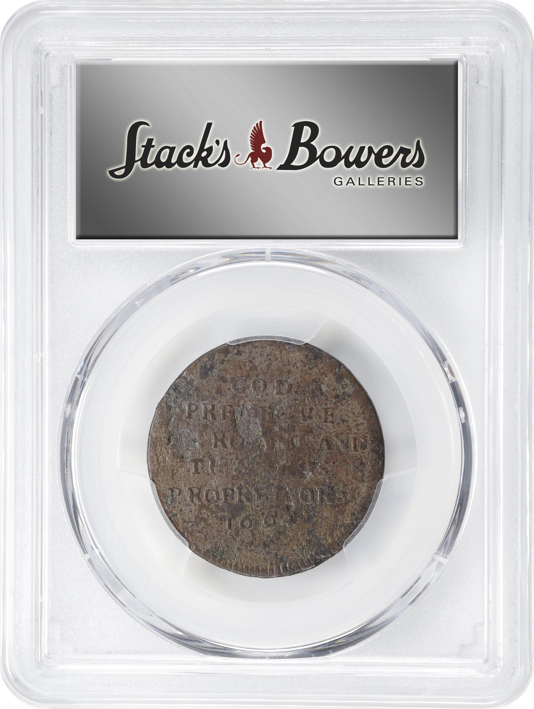 image for: 1694 Carolina Elephant Token. Hodder 2-F, W-12120. Rarity-6. PROPRIETORS, O/E. VG Details--Environmental Damage (PCGS).