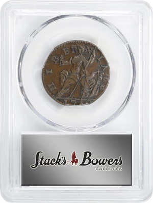 image for: 1760 Voce Populi Halfpenny. Nelson-13, Zelinka 14-M, W-13960. Rarity-4. P Below Bust. AU-53 (PCGS).