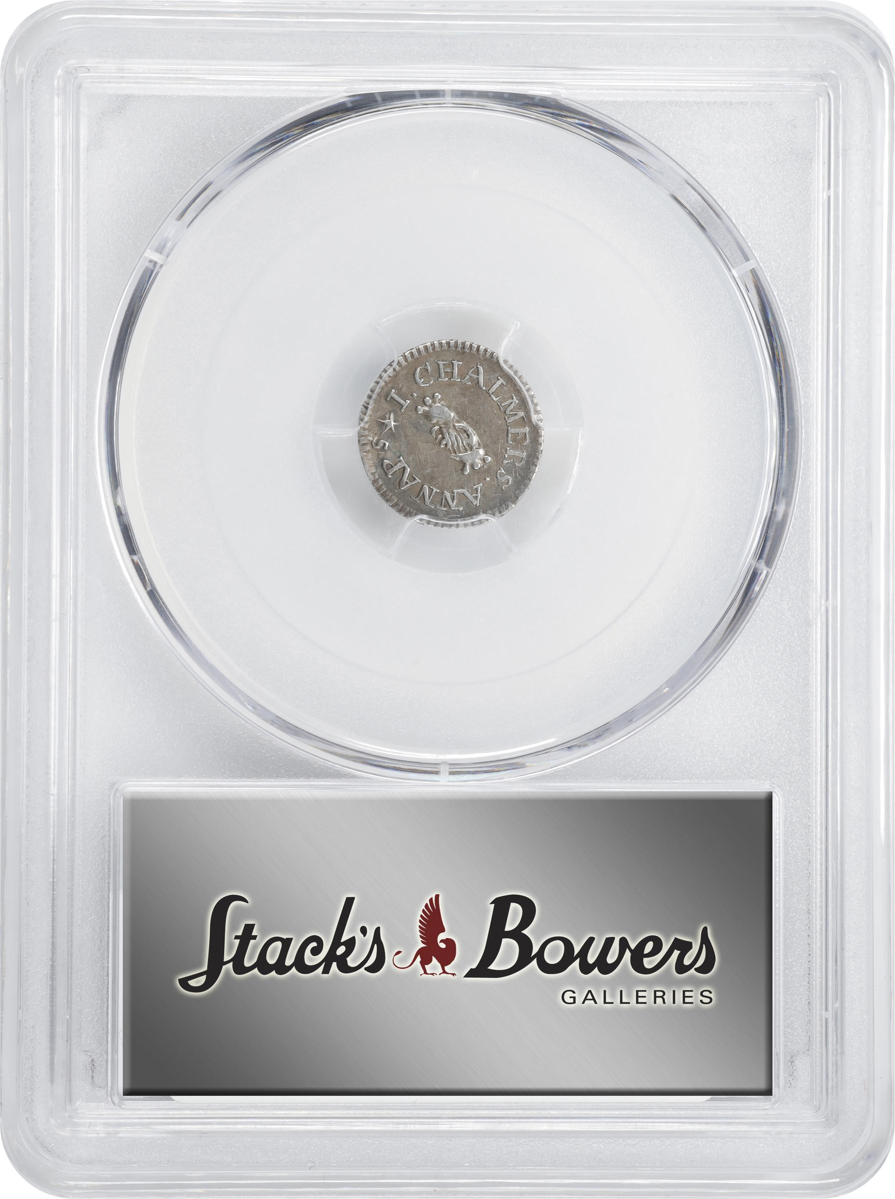 image for: 1783 John Chalmers Threepence. W-1760. Rarity-5. EF Details--Plugged (PCGS).