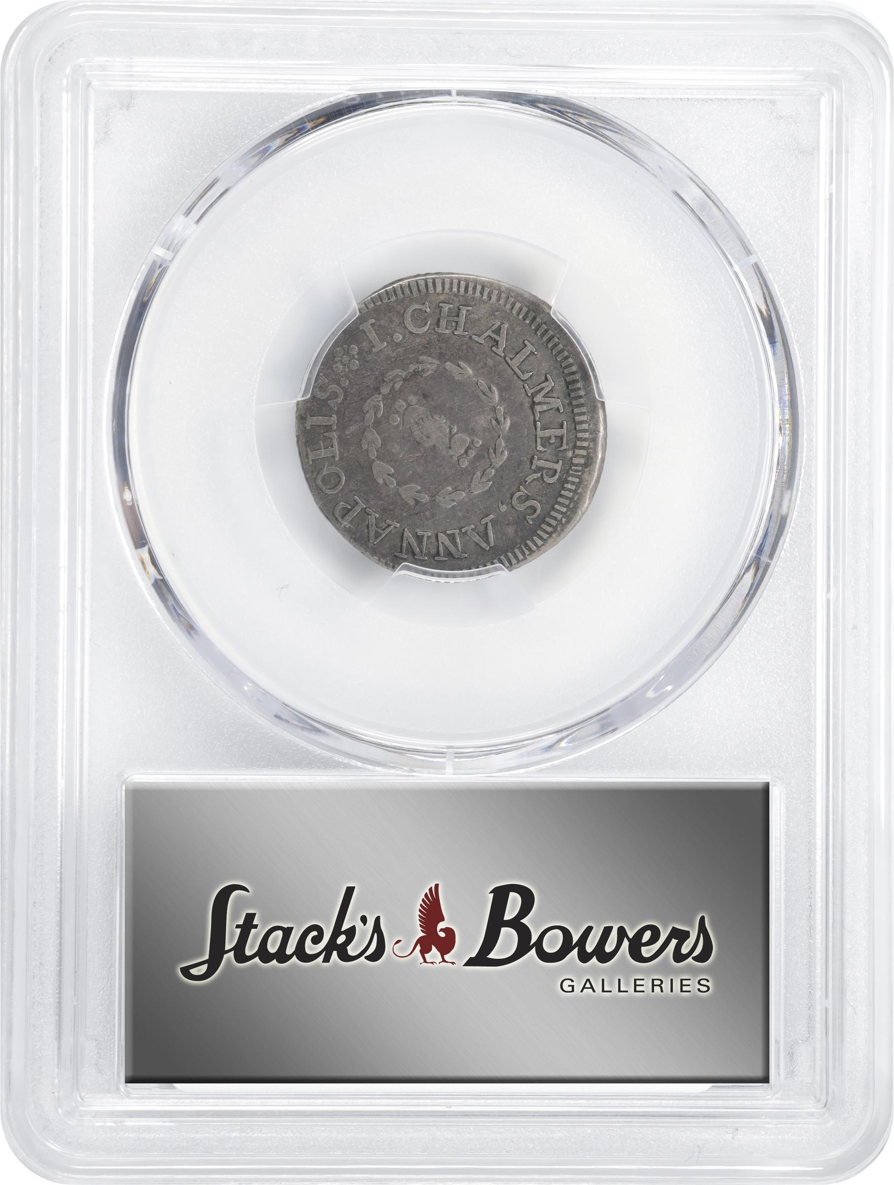 image for: 1783 John Chalmers Shilling. W-1785. Rarity-4+. Birds, Short Worm. EF-40 (PCGS).