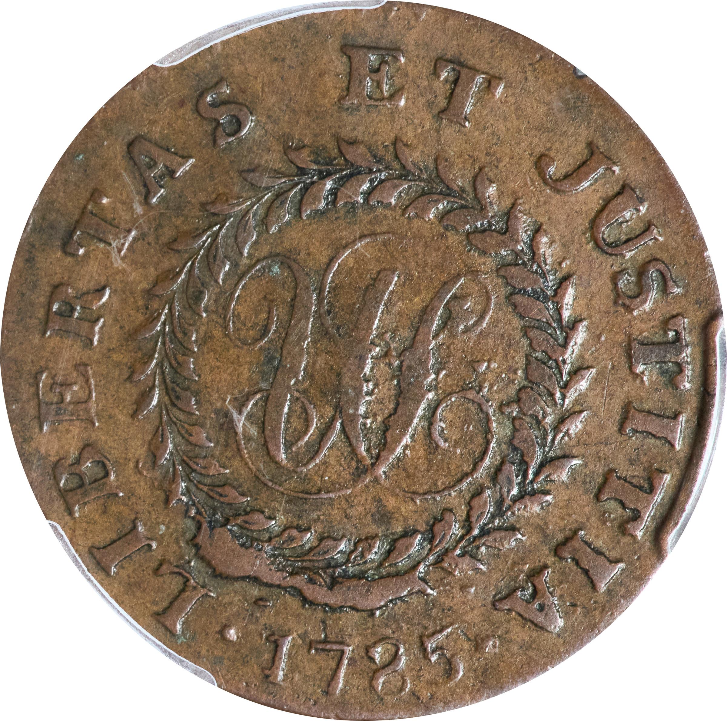 image for: 1785 Nova Constellatio Copper. Crosby 1-B, W-1880. Rarity-4. CONSTELATIO, Blunt Rays. EF-45 (PCGS).
