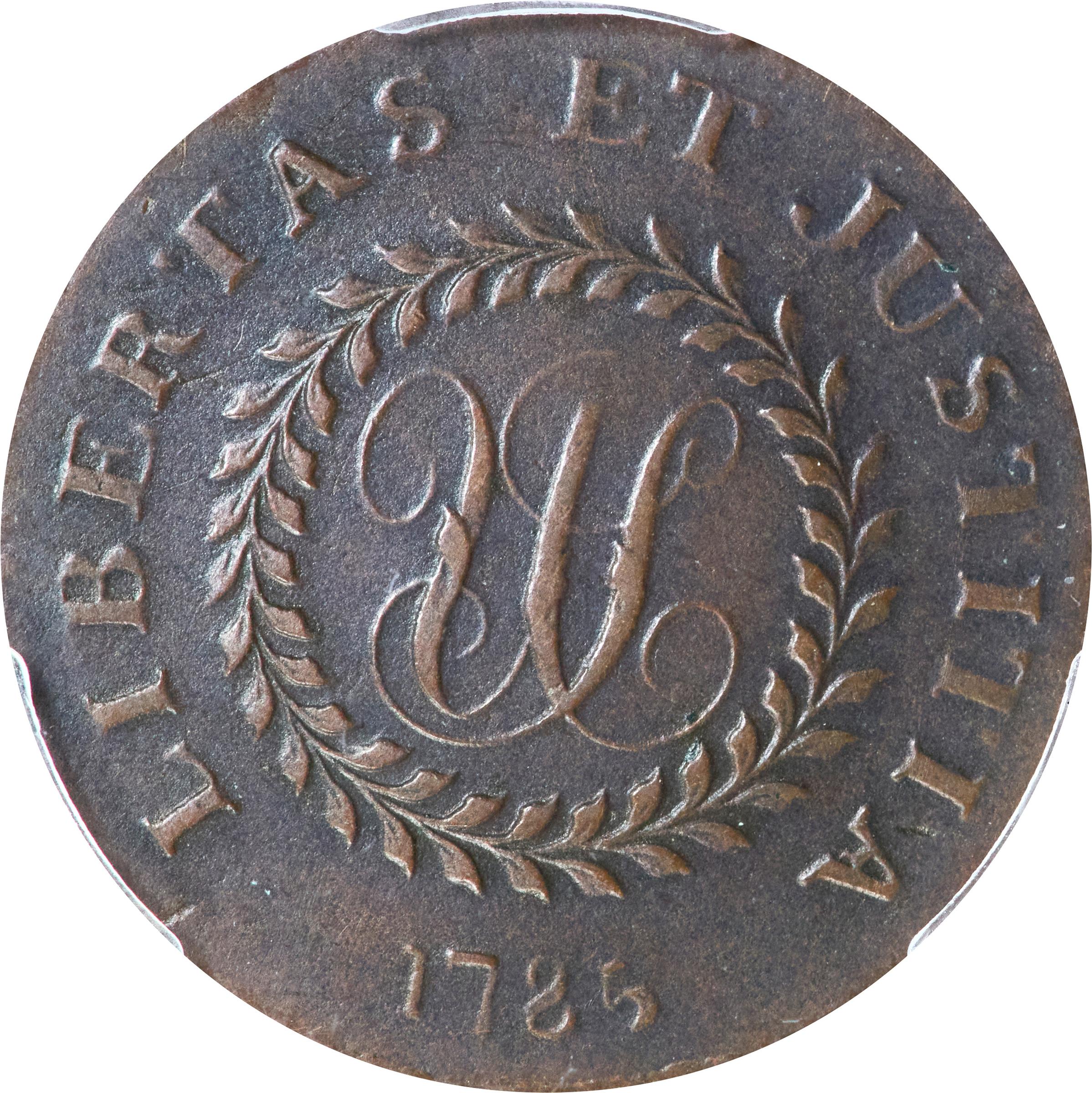 image for: 1785 Nova Constellatio Copper. Crosby 2-A, W-1885. Rarity-4+. CONSTELLATIO, Pointed Rays, Small, Close Date. VF-35 (PCGS).