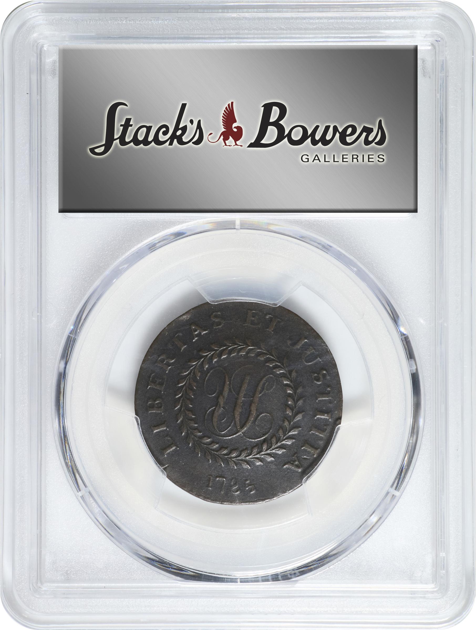 image for: 1785 Nova Constellatio Copper. Crosby 2-A, W-1885. Rarity-4+. CONSTELLATIO, Pointed Rays, Small, Close Date. VF-35 (PCGS).