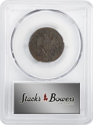 image for: 1788 Massachusetts Half Cent. Ryder 1-B, W-6010. Rarity-2. AU-58 (PCGS).
