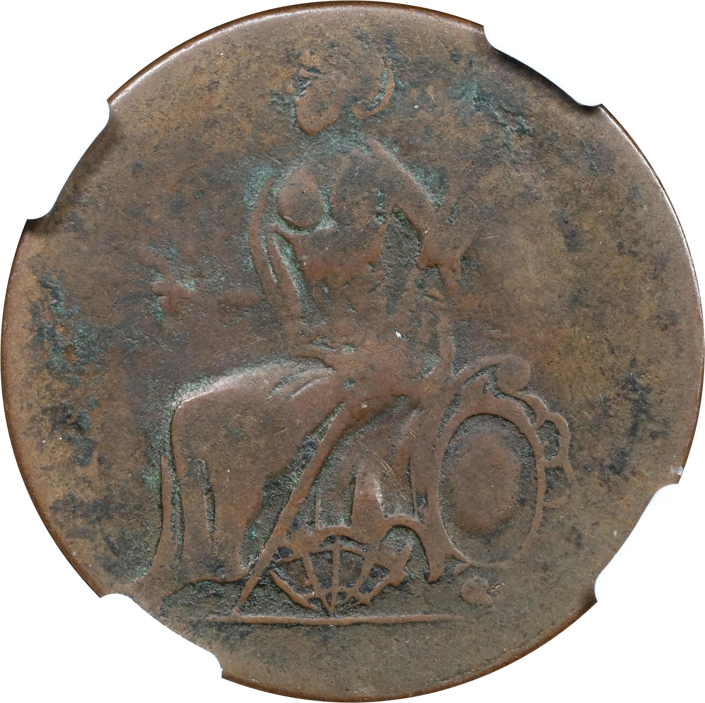 image for: 1787 Connecticut Copper. Miller 1.2-C, W-2720. Rarity-3. Mailed Bust Right, Muttonhead, Topless Liberty. VF-30 BN (NGC).