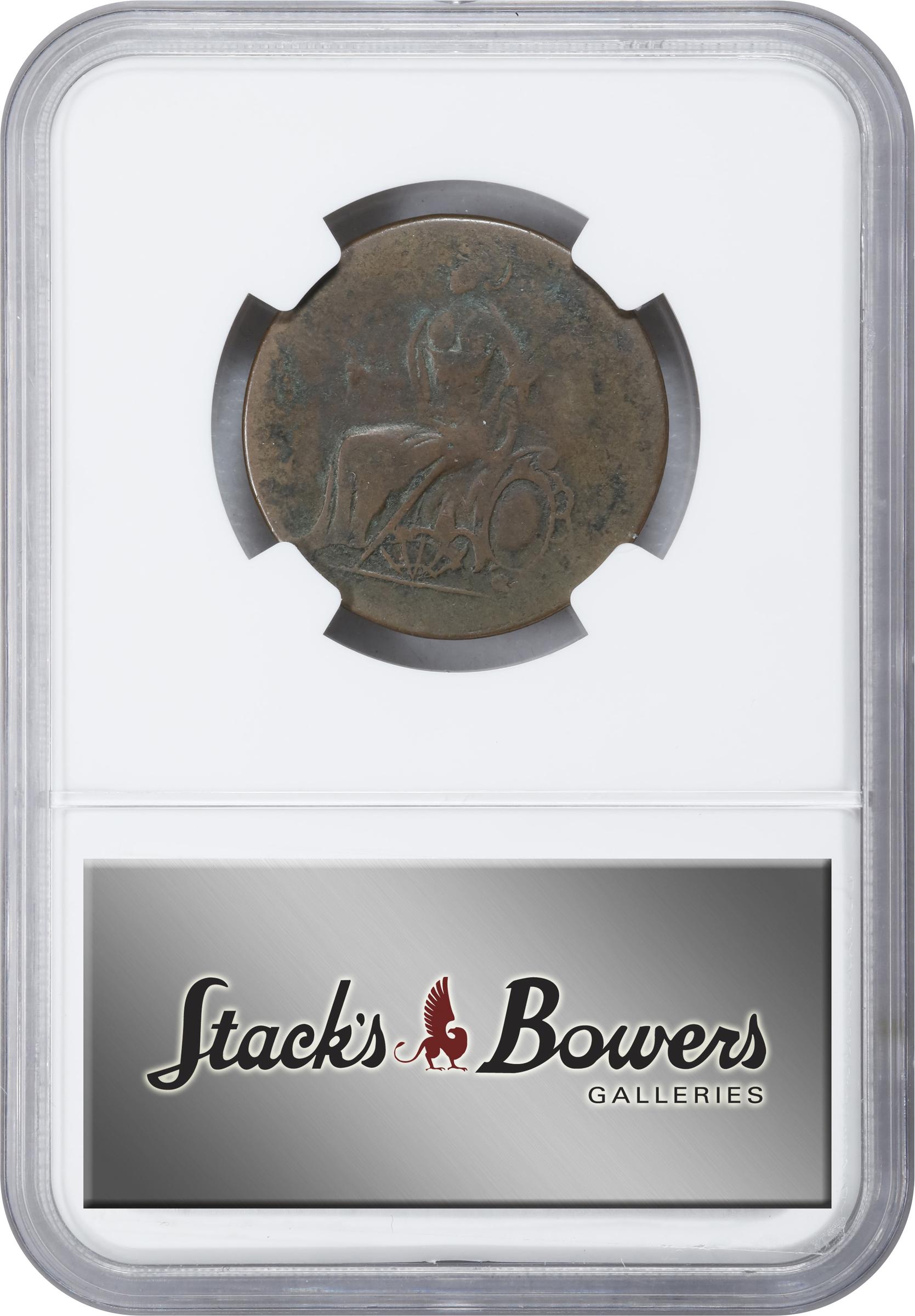 image for: 1787 Connecticut Copper. Miller 1.2-C, W-2720. Rarity-3. Mailed Bust Right, Muttonhead, Topless Liberty. VF-30 BN (NGC).