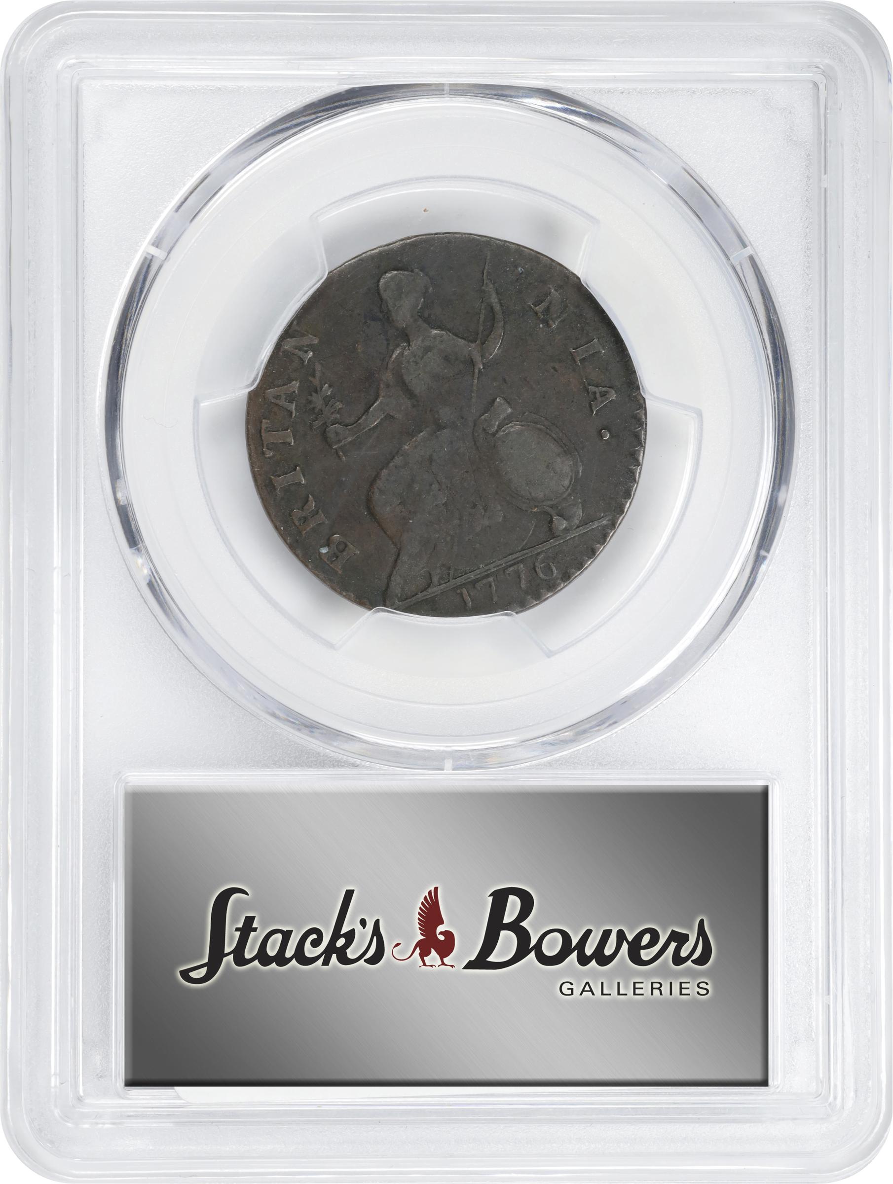 image for: 1776 Machin's Mills Halfpenny. Vlack 6-76A, W-7790. Rarity-4. GEORGIVS III, Group I, Large Date. VF-35 (PCGS).