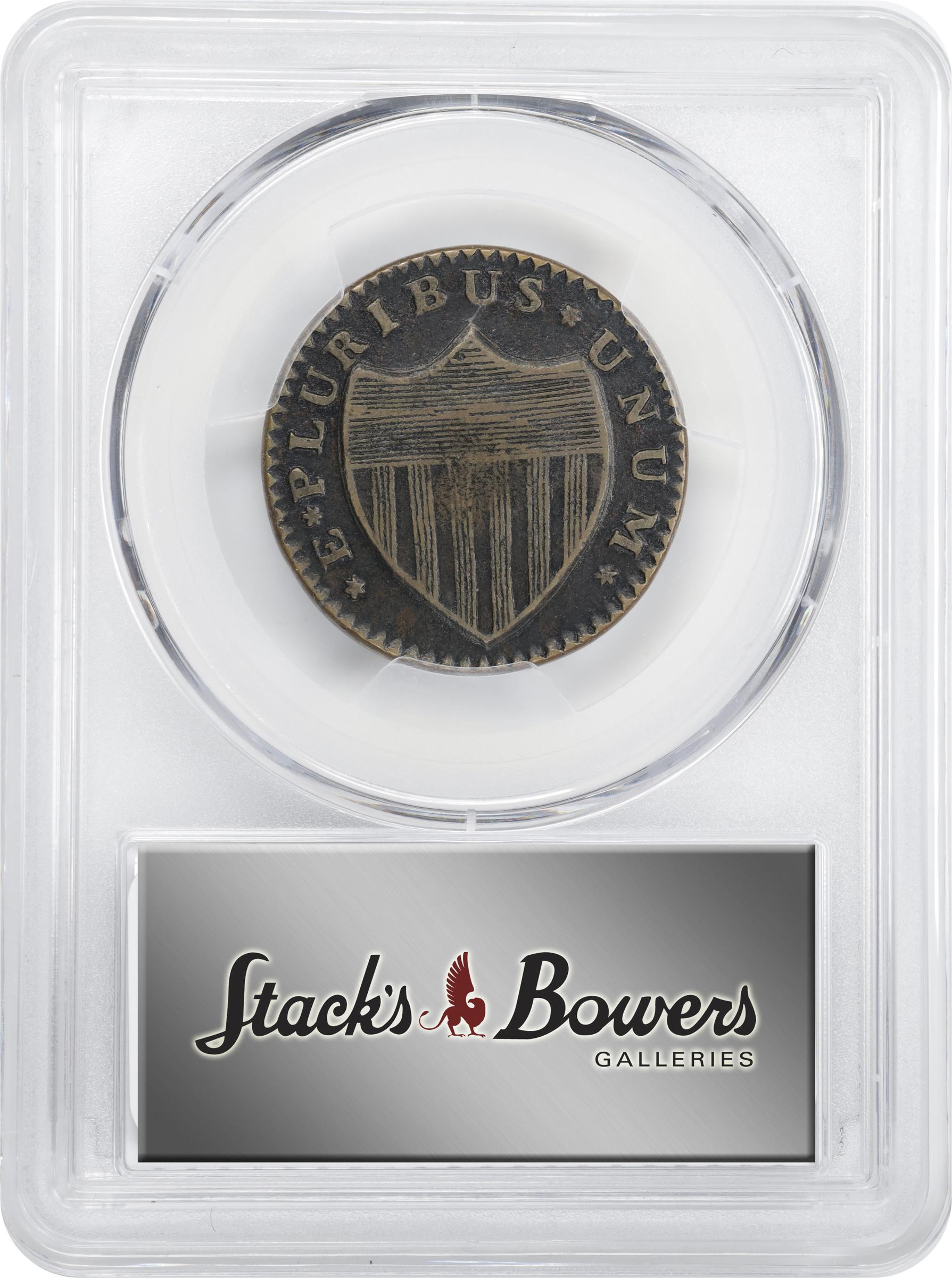 image for: 1786 New Jersey Copper. Maris 18-M, W-4890. Rarity-2. Bridle, Wide Shield. VF-30 (PCGS).