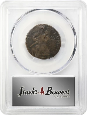 image for: 1785 Vermont Copper. RR-1, Bressett 26-Z, W-2250. Rarity-5. IMMUNE COLUMBIA. Good Details--Damage (PCGS).