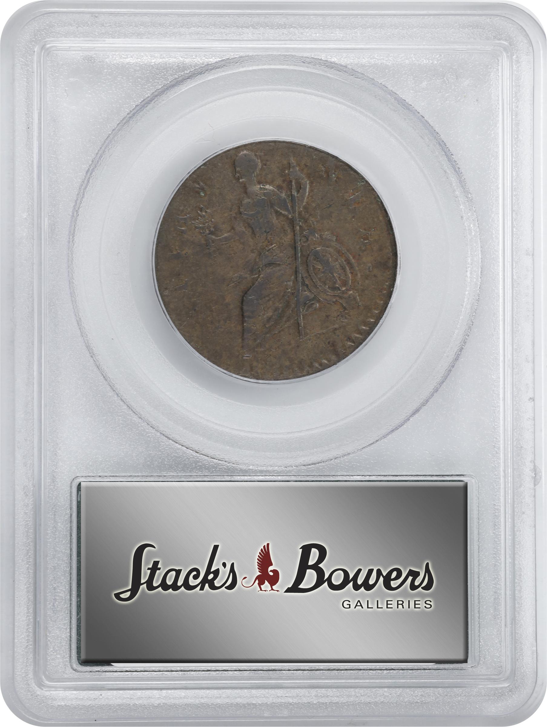 image for: 1787 Vermont Copper. RR-13, Bressett 17-V, W-2255. Rarity-1. BRITANNIA. AU-50 (PCGS). OGH.