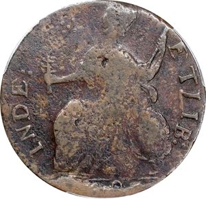 image for: 1787 Vermont Copper. RR-15, Bressett 9-I, W-2060. Rarity-6. Bust Left. Fine Details--Excessive Corrosion (PCGS).