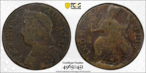 image for: 1787 Vermont Copper. RR-15, Bressett 9-I, W-2060. Rarity-6. Bust Left. Fine Details--Excessive Corrosion (PCGS).