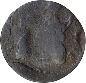 image for: 1787 Vermont Copper. RR-15, Bressett 9-I, W-2060. Rarity-6. Bust Left. Good.
