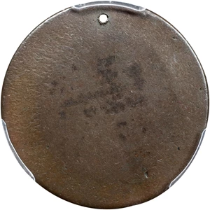 image for: Undated (1790) Albany Church Penny. W-8495. Rarity-7. Without D. AU Details--Holed (PCGS).