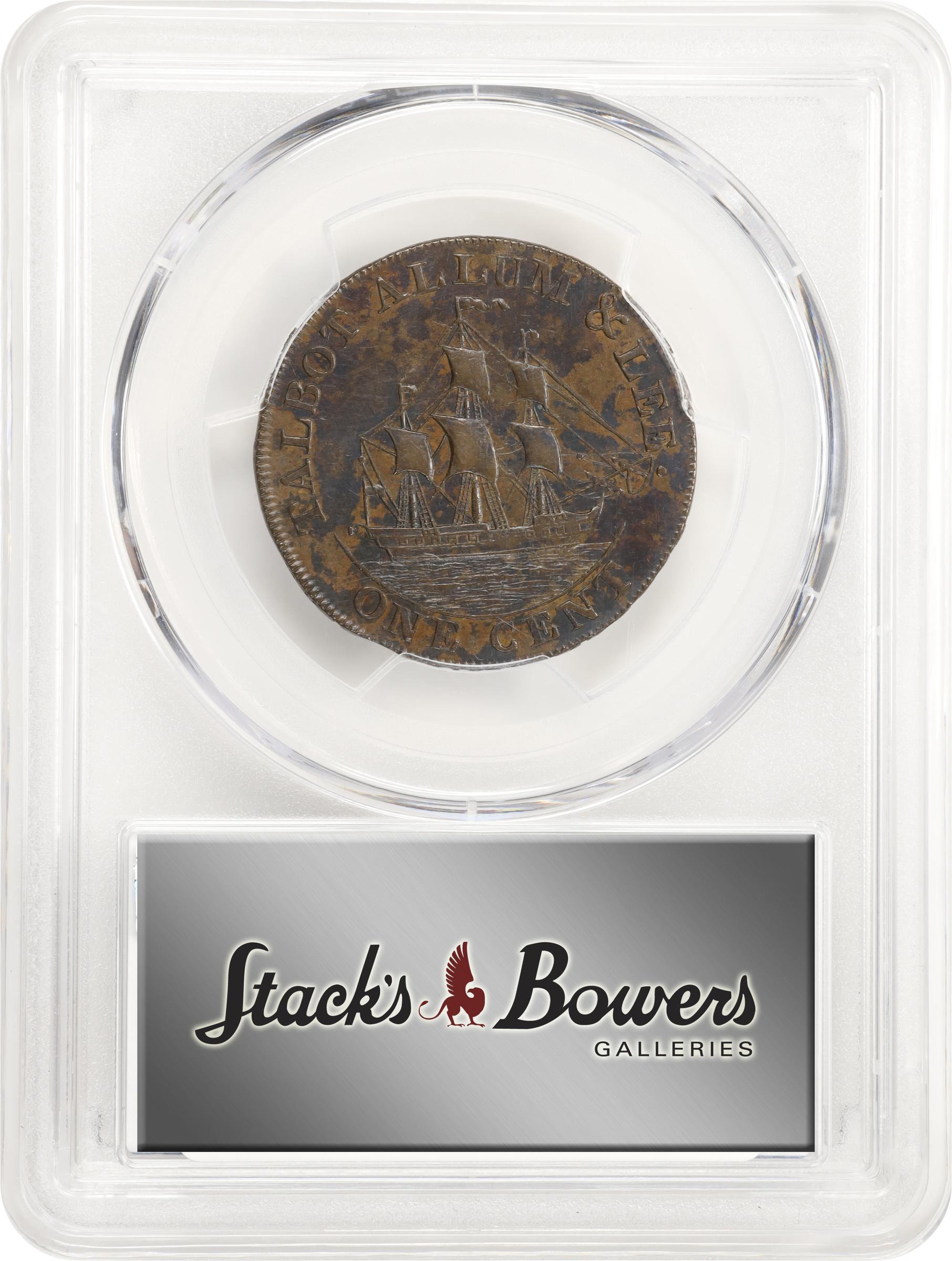 image for: 1794 Talbot, Allum & Lee Cent. Fuld-1, W-8560. Rarity-5. Without NEW YORK. Copper. AU Details--Environmental Damage (PCGS).