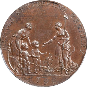 image for: "1796" Myddelton / Copper Company of Upper Canada Halfpenny Token Muling. Breton-722, W-8910. Copper. Proof-63 BN (PCGS).