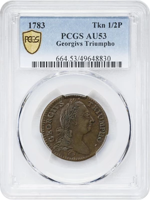 image for: 1783 Washington Georgivs Triumpho Token. Musante GW-54, Baker-7, W-10100. AU-53 (PCGS).