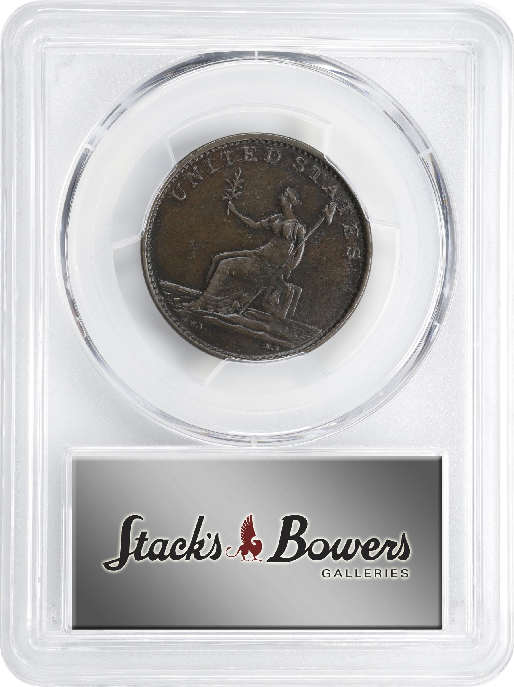 image for: "1783" (ca. 1820) Washington Draped Bust Copper. Musante GW-108, Vlack 20-P, Baker-5, W-10410. With Button. AU-50 (PCGS).