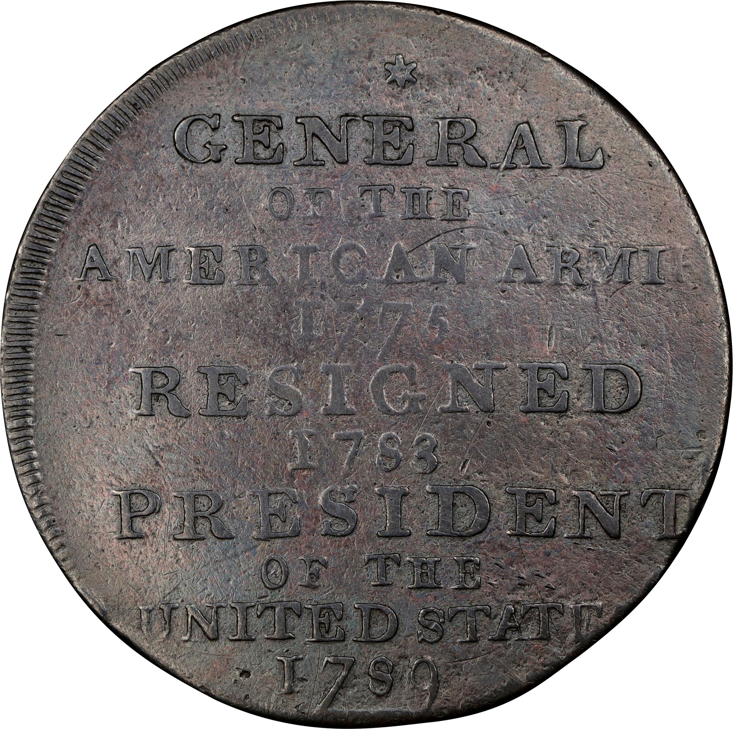 image for: "1789" (ca. 1792) Washington Born Virginia Copper. Legend Reverse. Musante GW-33, Baker-30, W-10730. Second Reverse. VF-30 (PCGS).