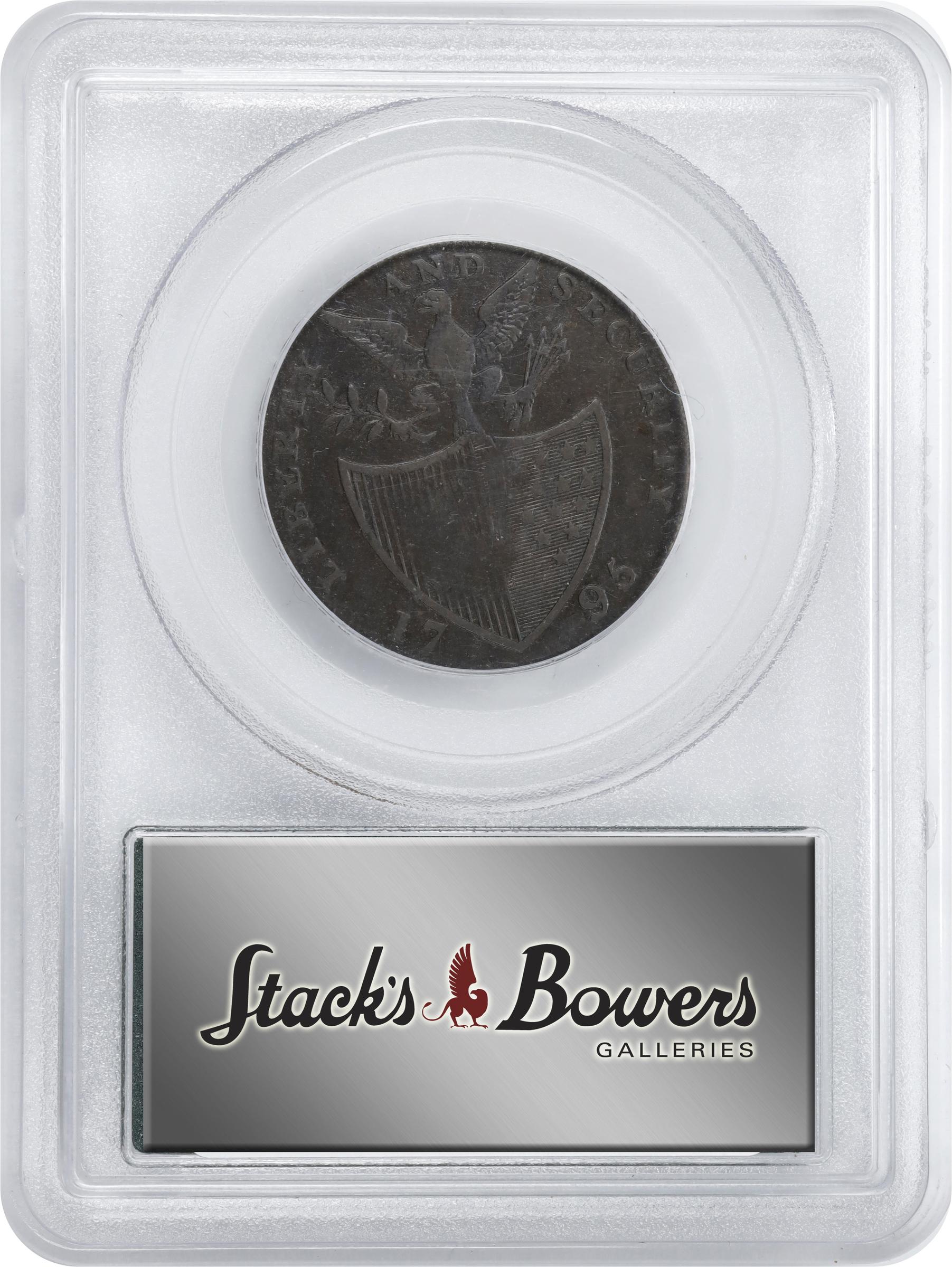 image for: 1795 Washington Liberty and Security Halfpenny. Musante GW-48, Baker-31A, W-11005. ASYLUM Edge. VF-35 (PCGS). OGH.