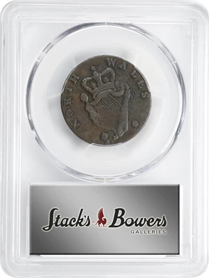 image for: Undated (1795) Washington North Wales Halfpenny. Musante GW-51, Baker-34A, W-11160. Two Stars. Copper. LANCASTER LONDON OR BRISTOL Edge. EF-40 (PCGS).