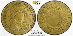 image for: Undated (possibly ca. 1793) Washington Success Medal. Large Size. Musante GW-41, Baker-265A, DeWitt-GW 1792-1a, W-10905. First Die. Brass. Plain Edge. AU Details--Cleaned (PCGS).