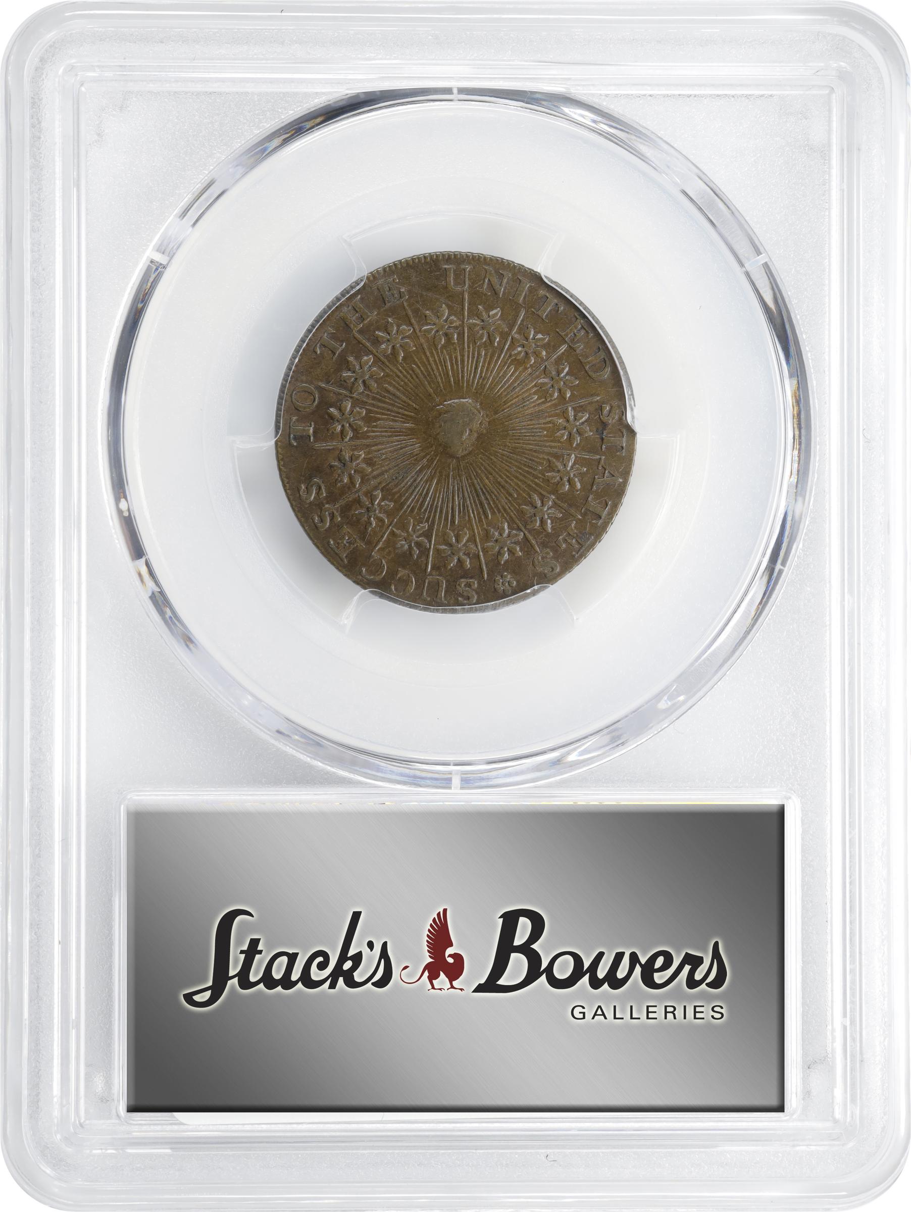 image for: Undated (possibly ca. 1793) Washington Success Medal. Large Size. Musante GW-42, Baker-266, W-10915. Second Die. Brass. Reeded Edge. AU-53 (PCGS).