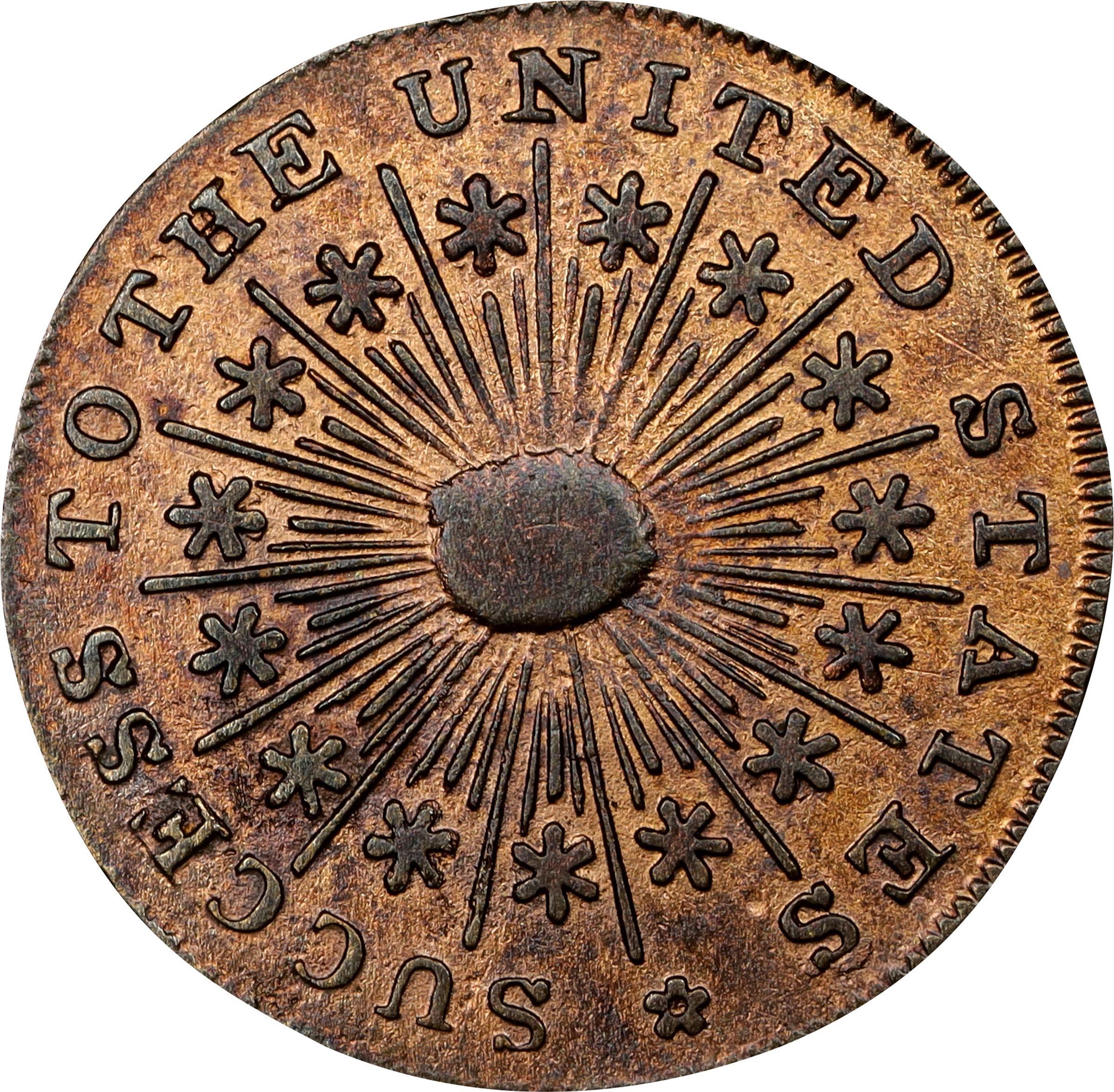 image for: Undated (possibly ca. 1793) Washington Success Medal. Small Size. Musante GW-44, Baker-267, W-10875. Brass. Reeded Edge. AU Details--Cleaned (PCGS).