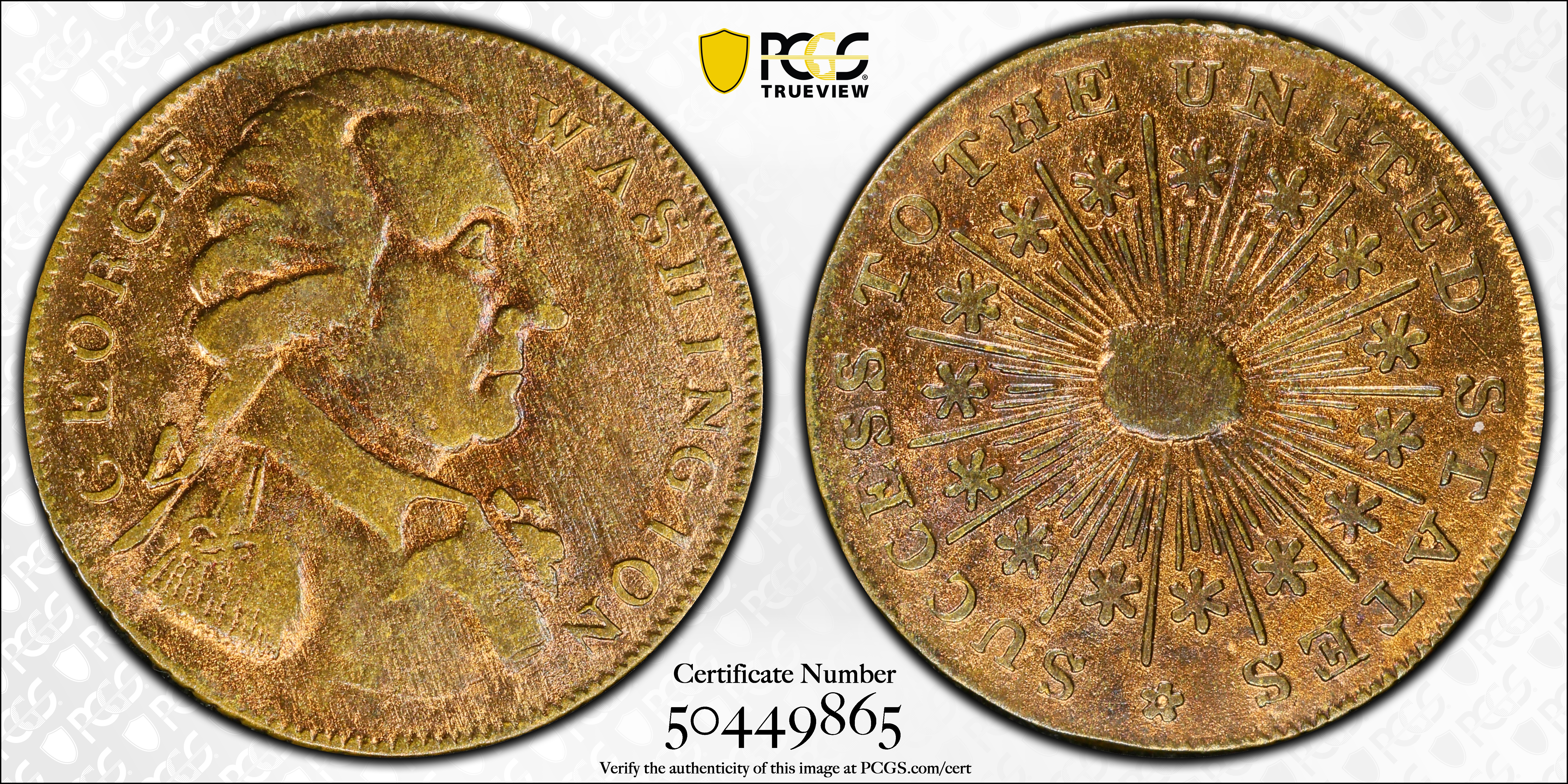 image for: Undated (possibly ca. 1793) Washington Success Medal. Small Size. Musante GW-44, Baker-267, W-10875. Brass. Reeded Edge. AU Details--Cleaned (PCGS).