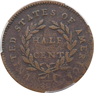 image for: 1794 Liberty Cap Half Cent. C-2a. Rarity-2+. Normal Head. Small Edge Letters. VG Details--Environmental Damage (PCGS).