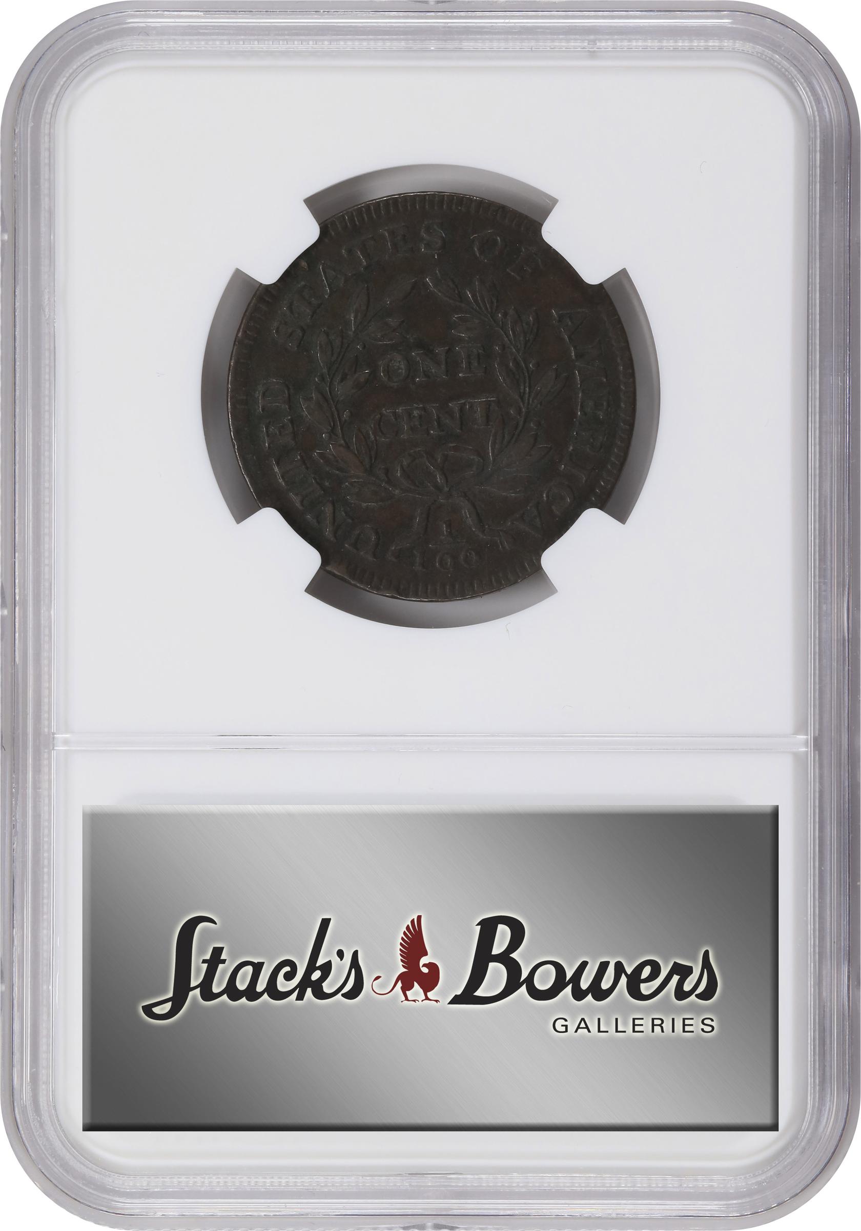 image for: 1797 Draped Bust Cent. S-131, B-27. Rarity-2. Reverse of 1797, Stemless Wreath. EF Details--Environmental Damage (NGC).